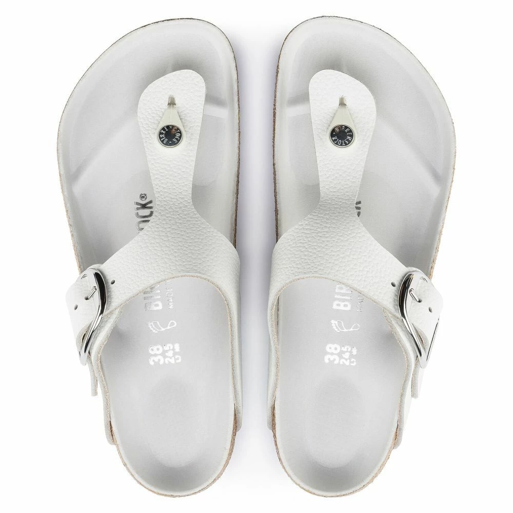 Birkenstock Women's Big Buckle Gizeh Leather In White - Image 4