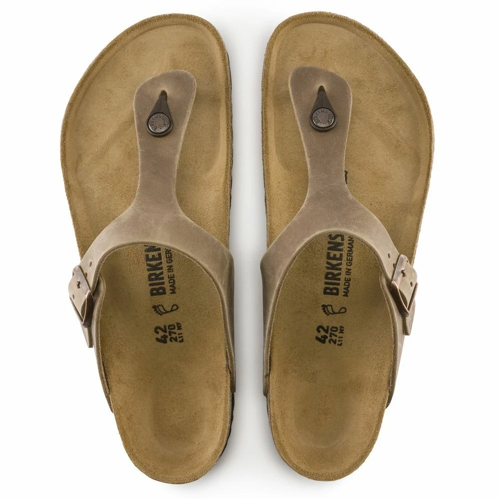 Birkenstock Women's Gizeh Oiled Leather In Tobacco Brown - Image 4