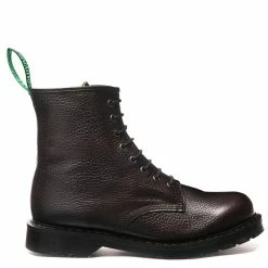 Solovair 8 Eye Derby Boot In Dark Brown Grain