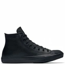 Converse Chuck Taylor All Star Mono Leather High Top In Black Monochrome