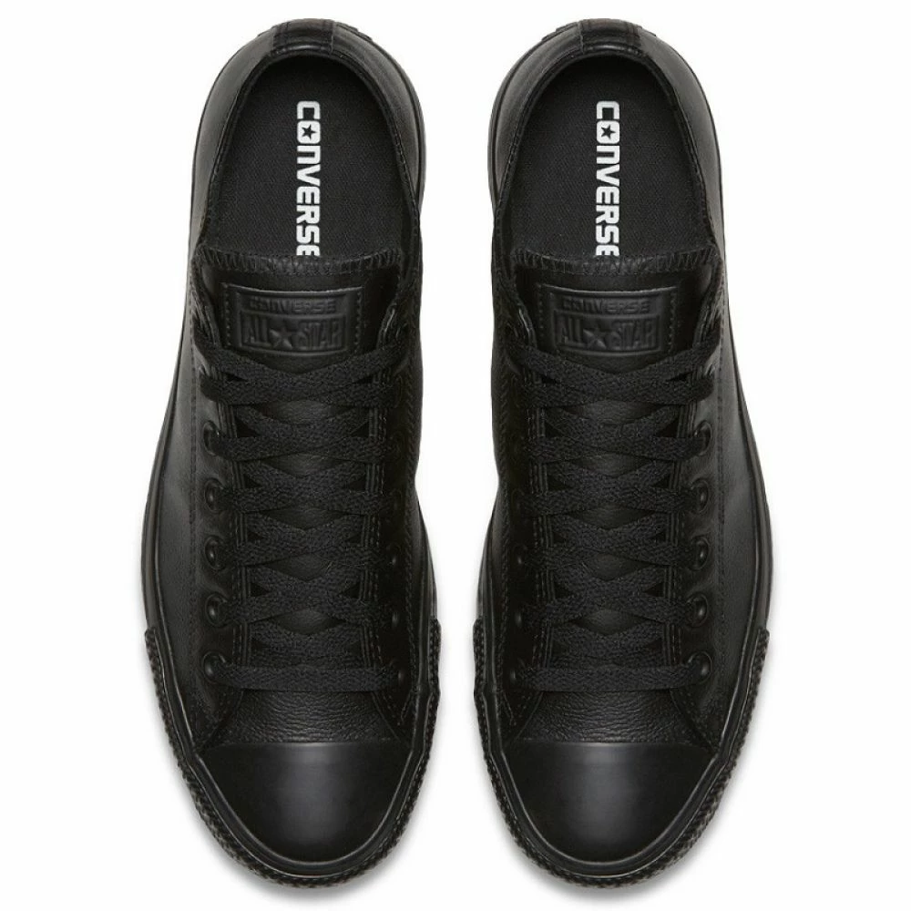 Converse Chuck Taylor All Star Mono Leather Low Top In Black Monochrome - Image 4